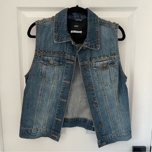 BDG Denim Jean Studded Vest Button Down